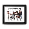 Framed Canvas Wall Art - "The Evolution of a Mom Hug Boy" Family Illustration