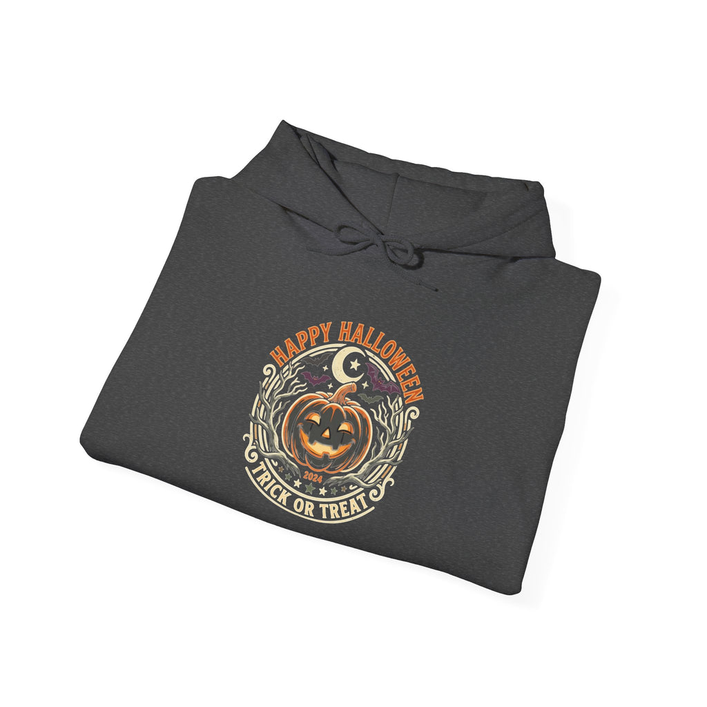 Halloween Pumpkin Hoodie — Happy Halloween Vintage Witch & Spooky Vibes Pullover