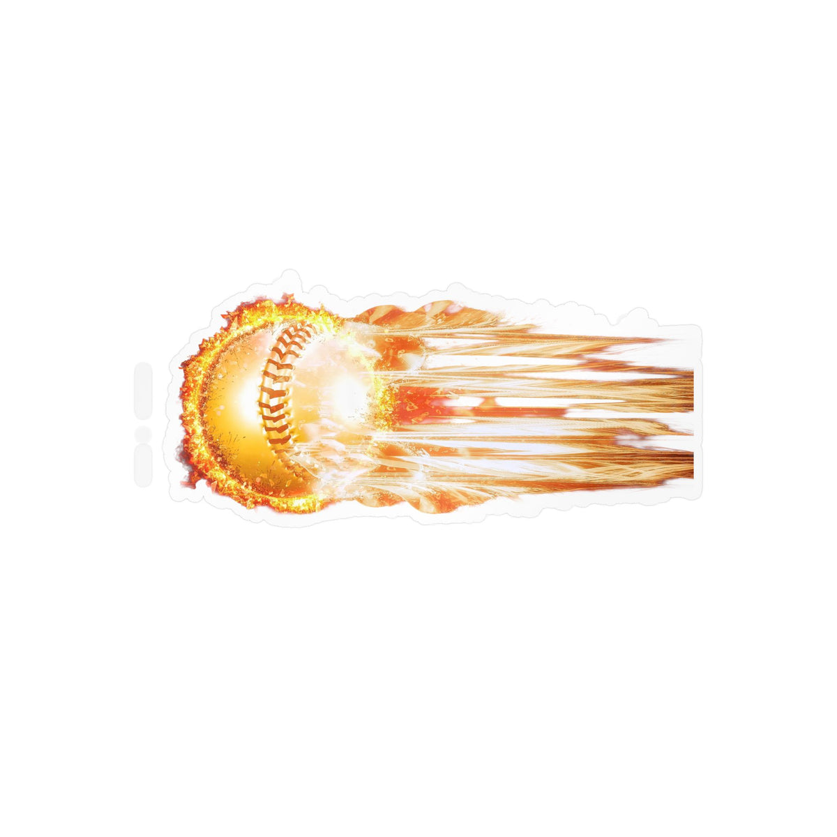 Flaming Baseball Kiss-Cut Vinyl Decal — Fireball Sports Sticker for Laptops, Water Bottles & Cars