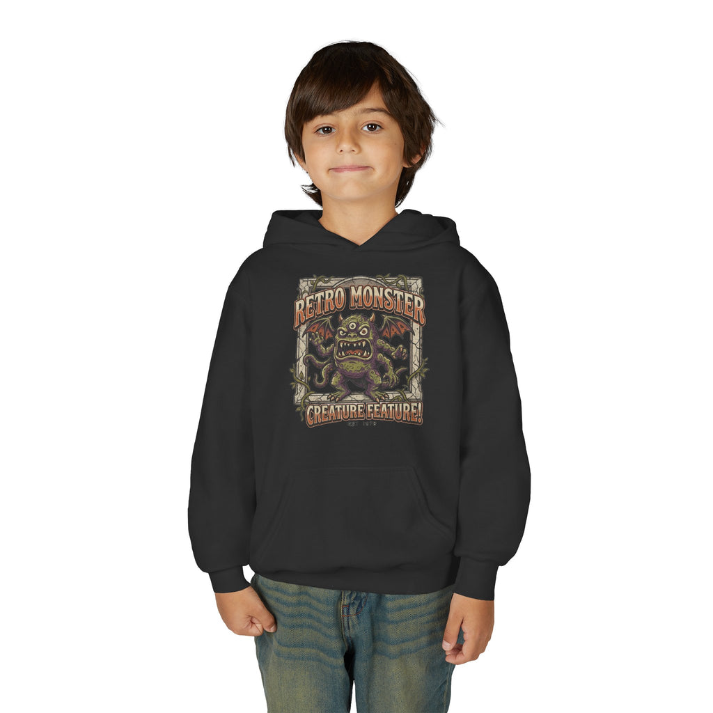 Youth Hoodie — "Retro Monster: Creature Feature" Graphic Pullover
