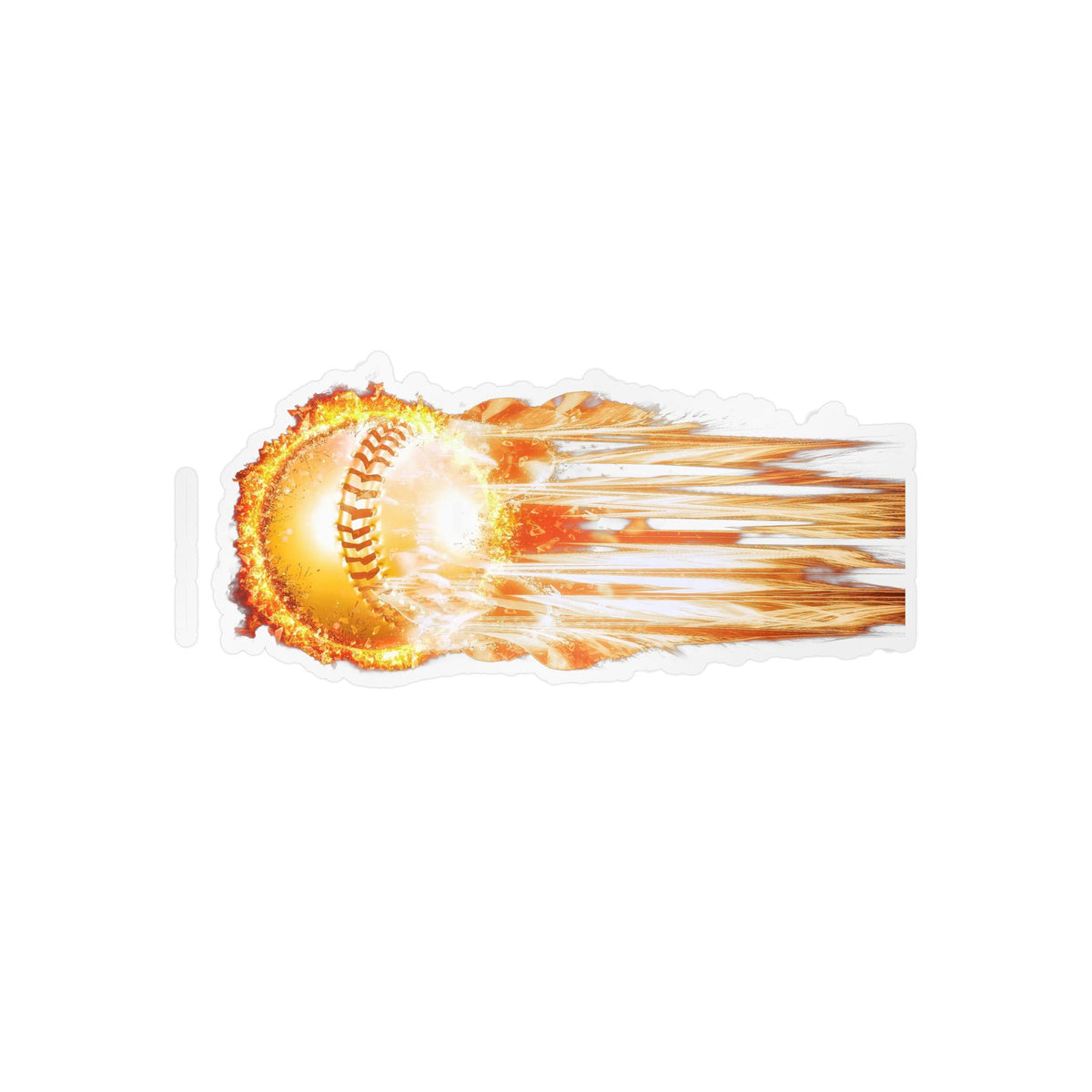 Flaming Baseball Kiss-Cut Vinyl Decal — Fireball Sports Sticker for Laptops, Water Bottles & Cars