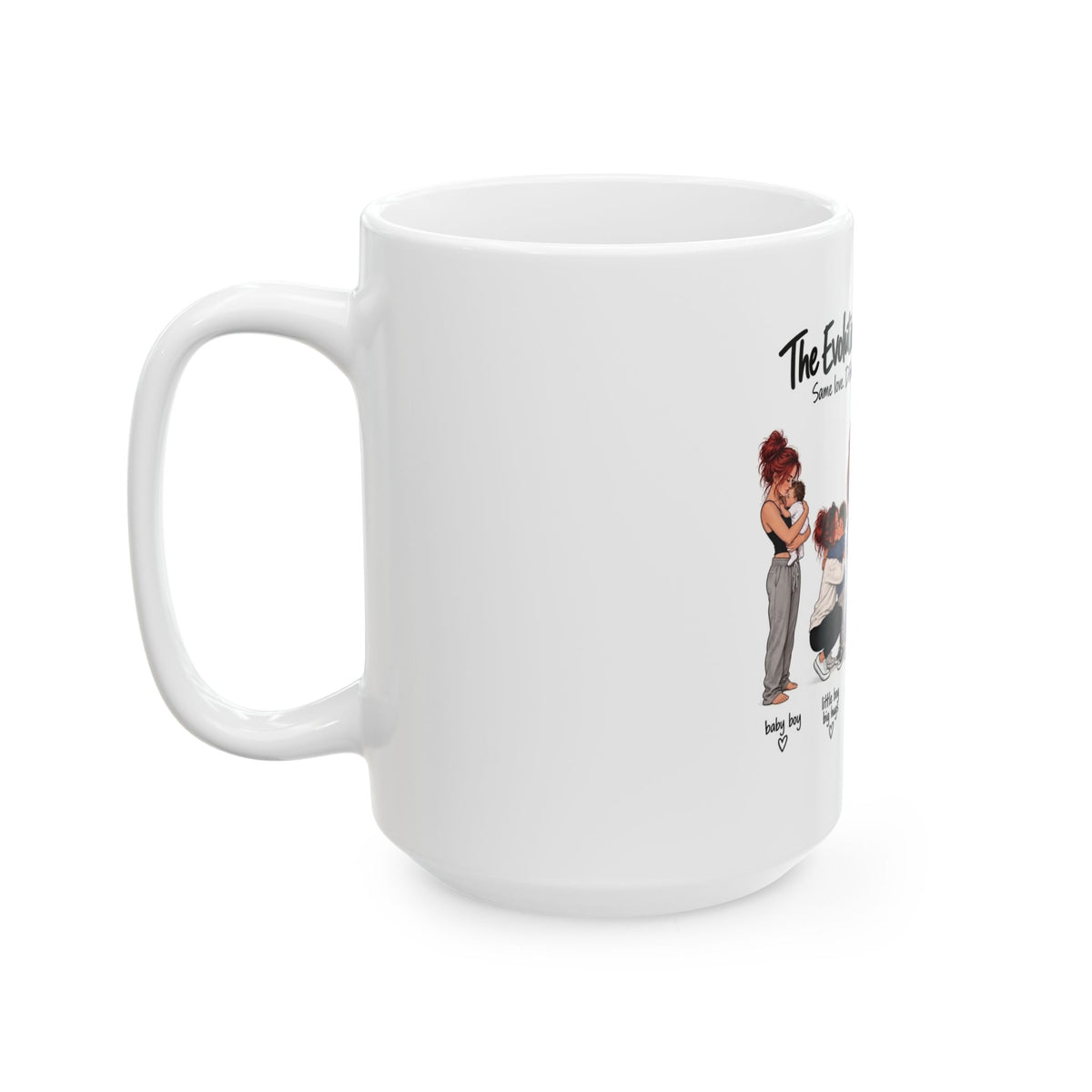 "The Evolution of a Mom Hug" Funny Ceramic Mug (Boy Design)