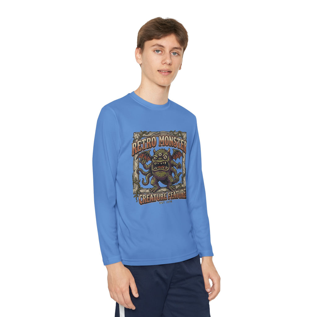 Youth Long Sleeve Tee — Retro Monster "Creature Feature" Graphic
