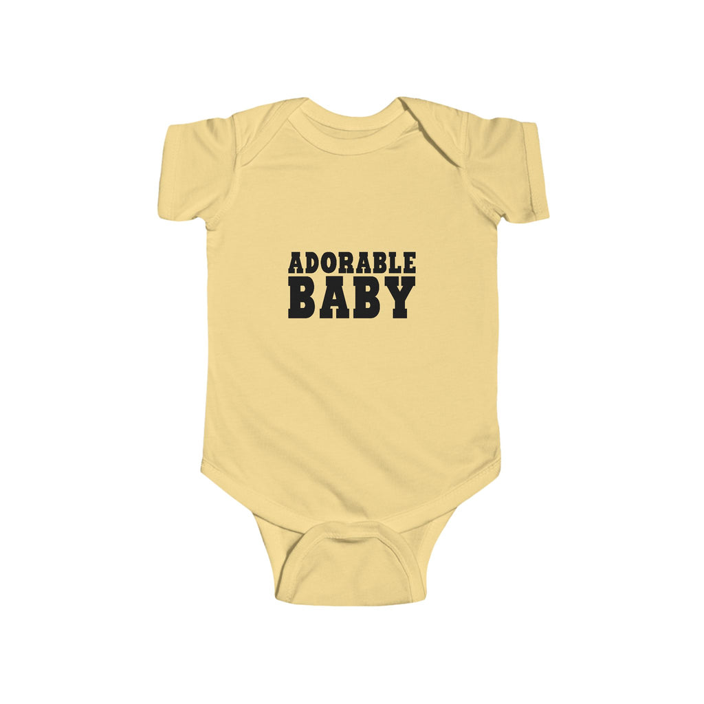 Infant Bodysuit - "Adorable Baby" Graphic Baby Onesie, Newborn Gift
