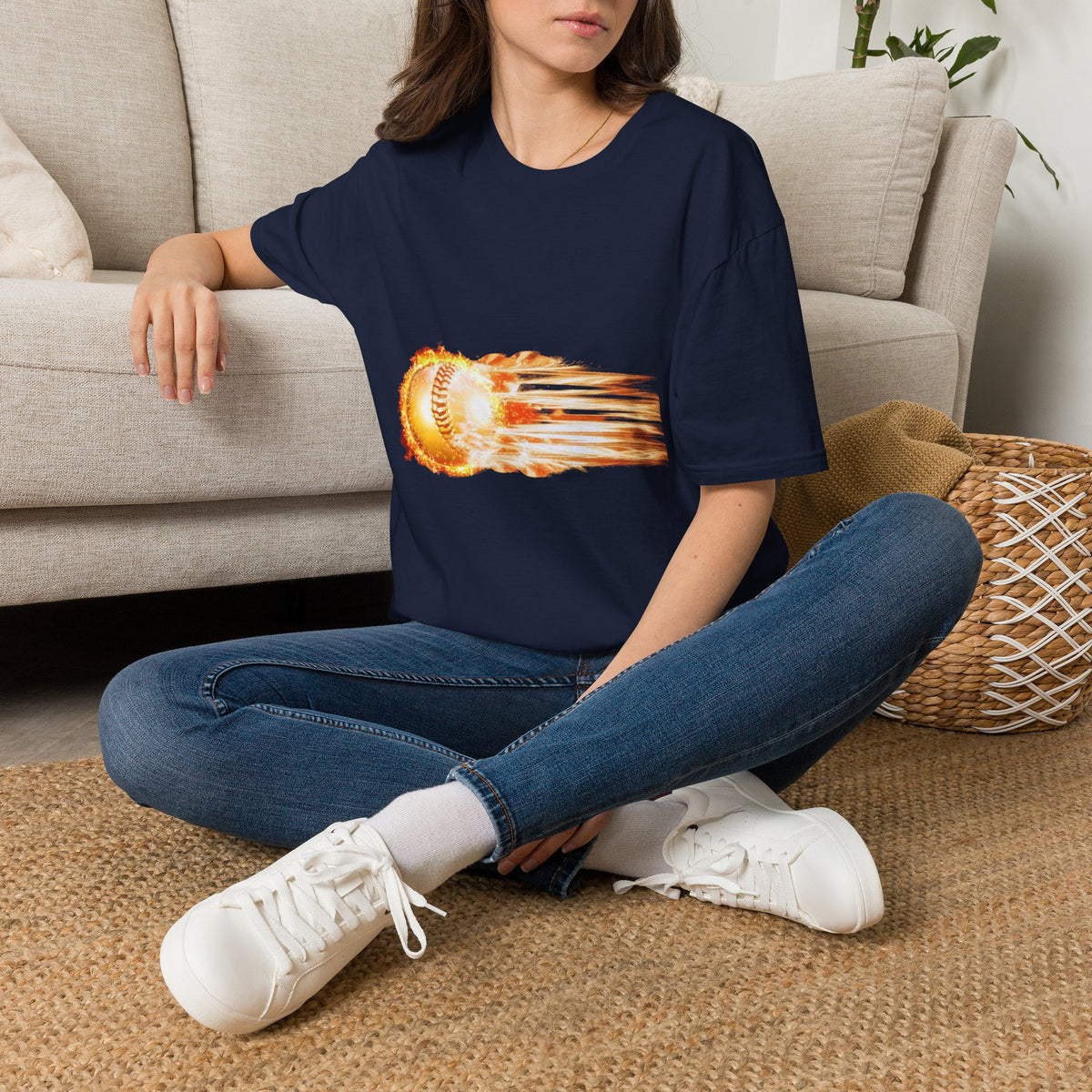 Baseball Fireball T-Shirt — Fast Pitch Meteor Graphic Tee