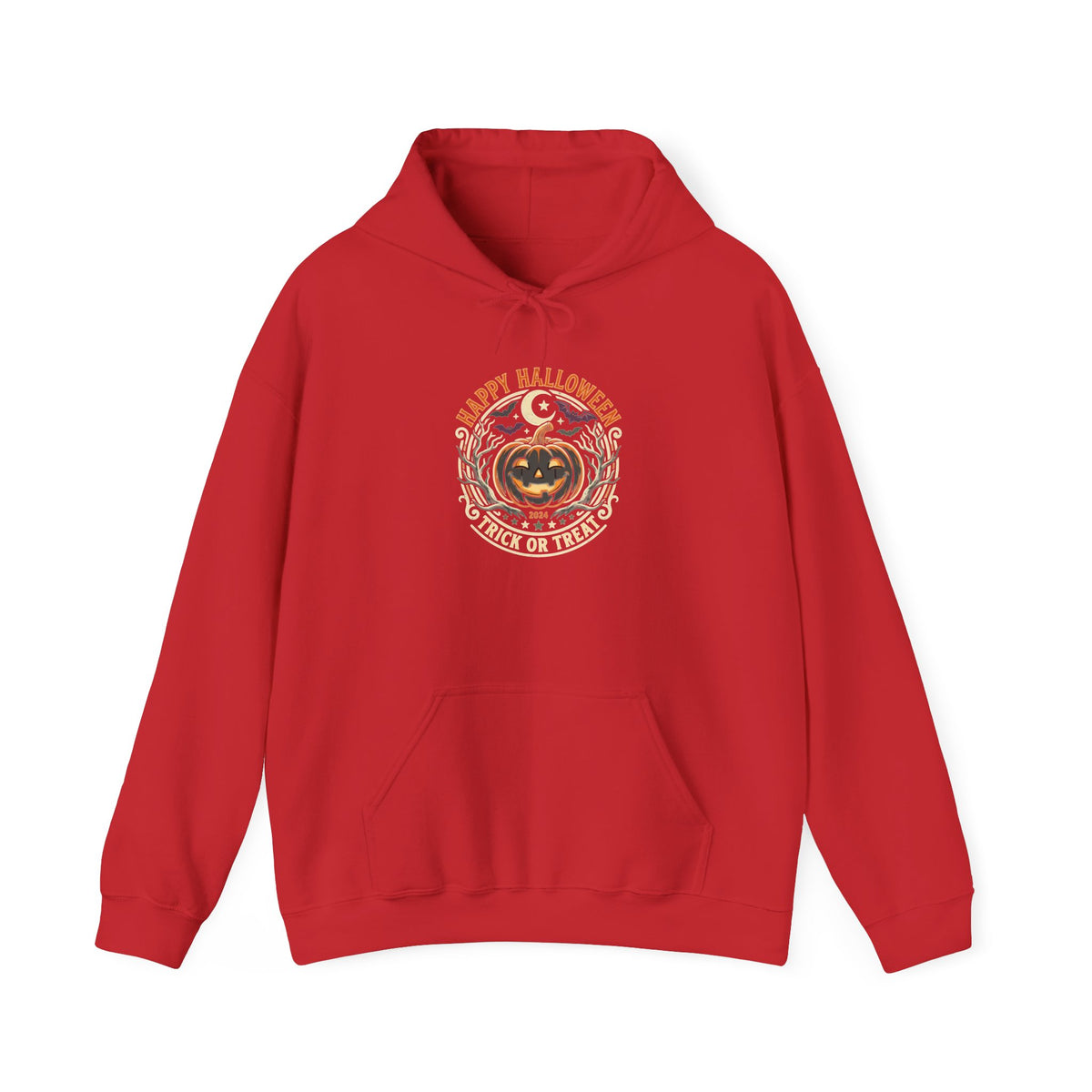 Halloween Pumpkin Hoodie — Happy Halloween Vintage Witch & Spooky Vibes Pullover