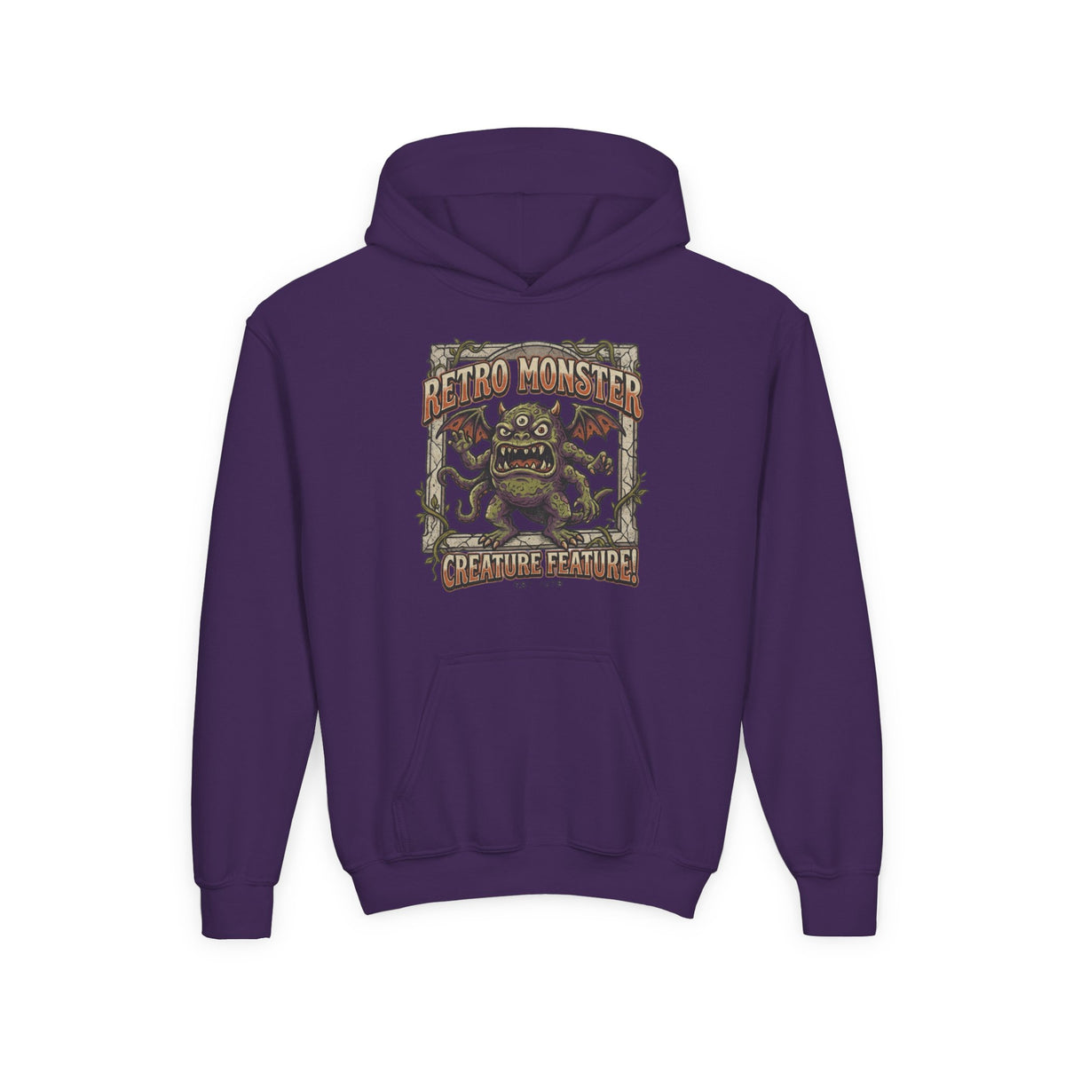 Youth Hoodie — "Retro Monster: Creature Feature" Graphic Pullover