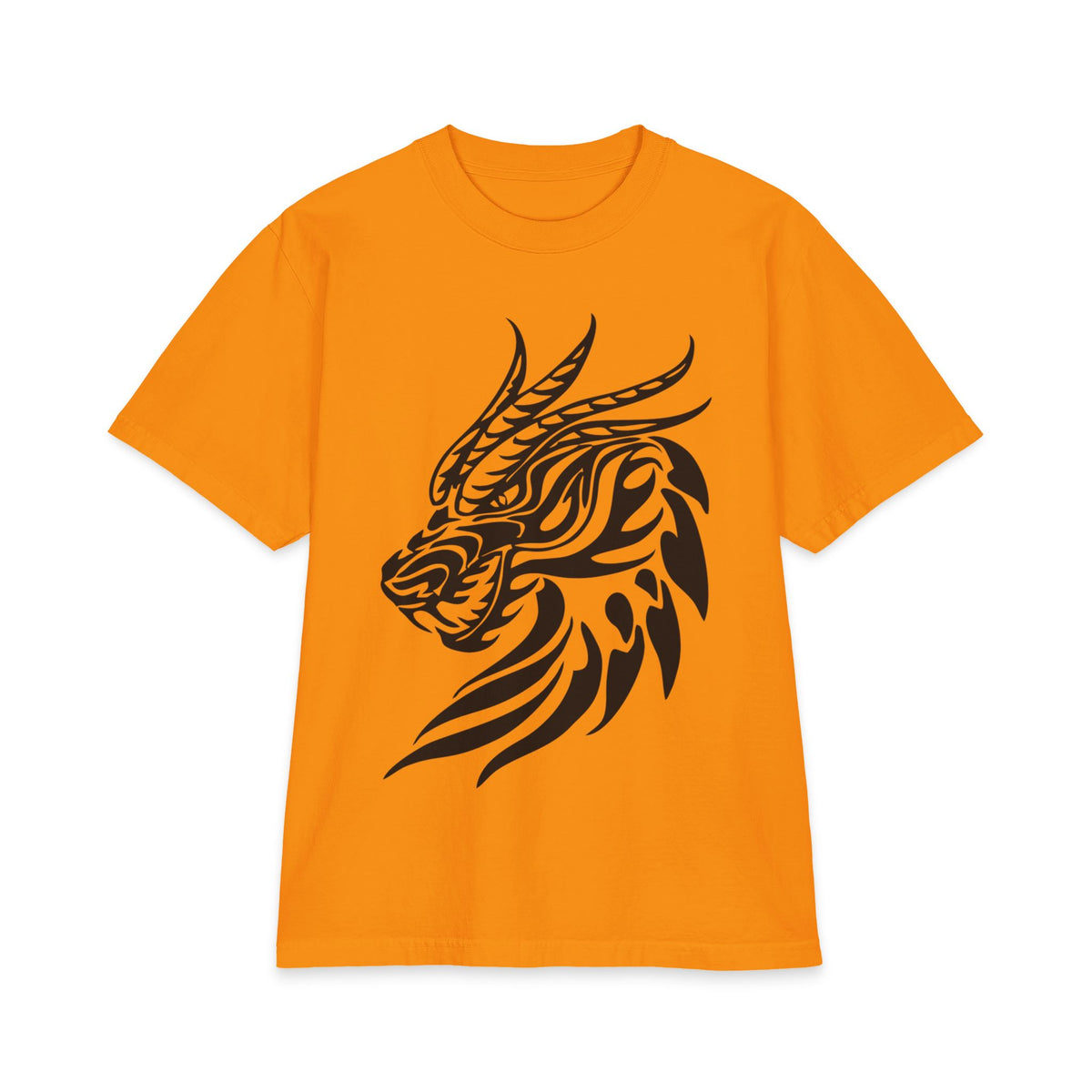 Tribal Dragon Head T-Shirt — Bold Black Mythic Design