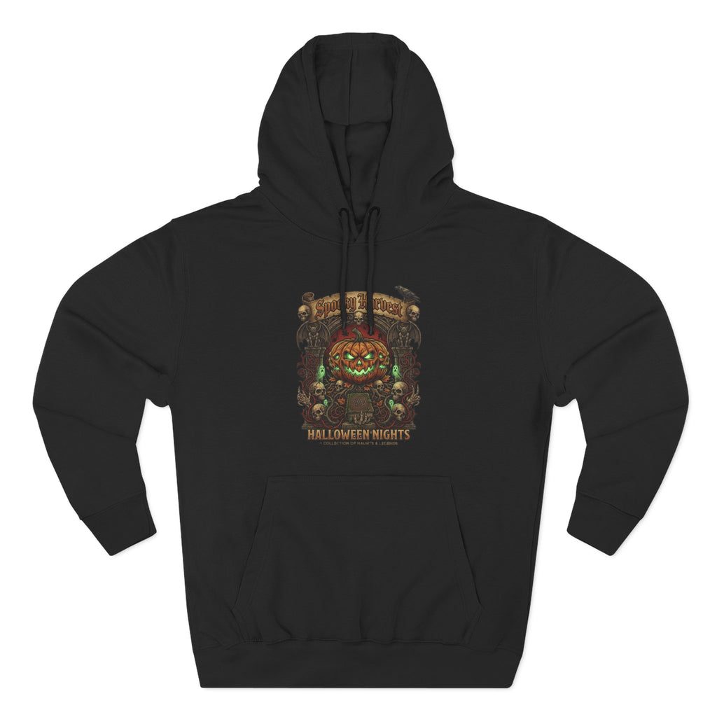 Halloween Pumpkin Demon Hoodie - Spooky Vintage Horror Graphic Fleece