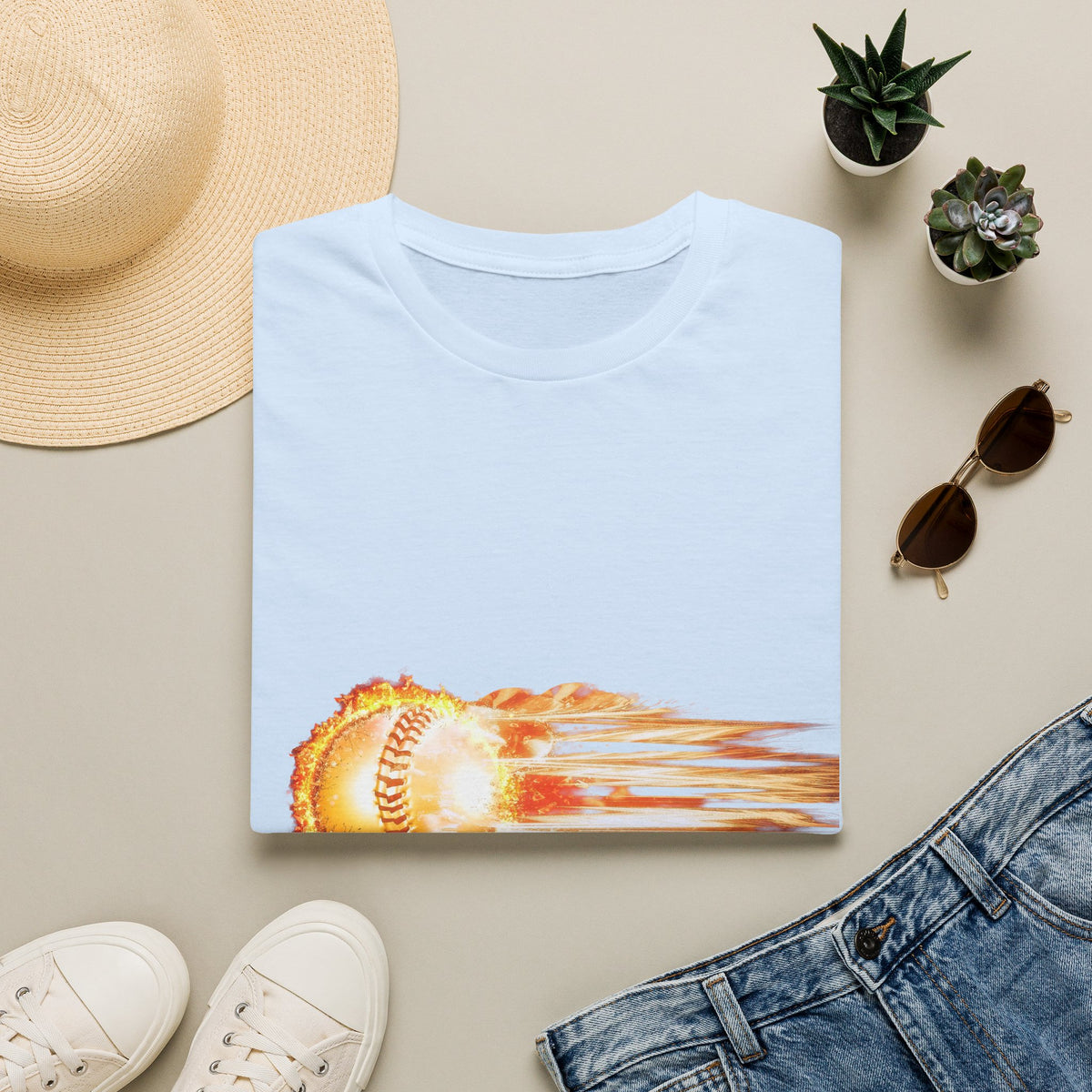 Baseball Fireball T-Shirt — Fast Pitch Meteor Graphic Tee