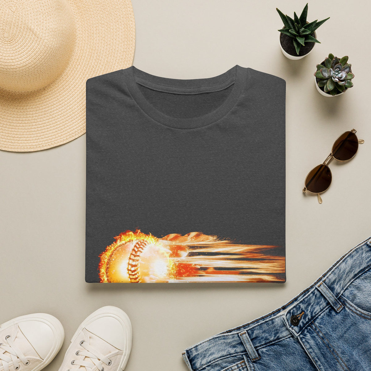 Baseball Fireball T-Shirt — Fast Pitch Meteor Graphic Tee