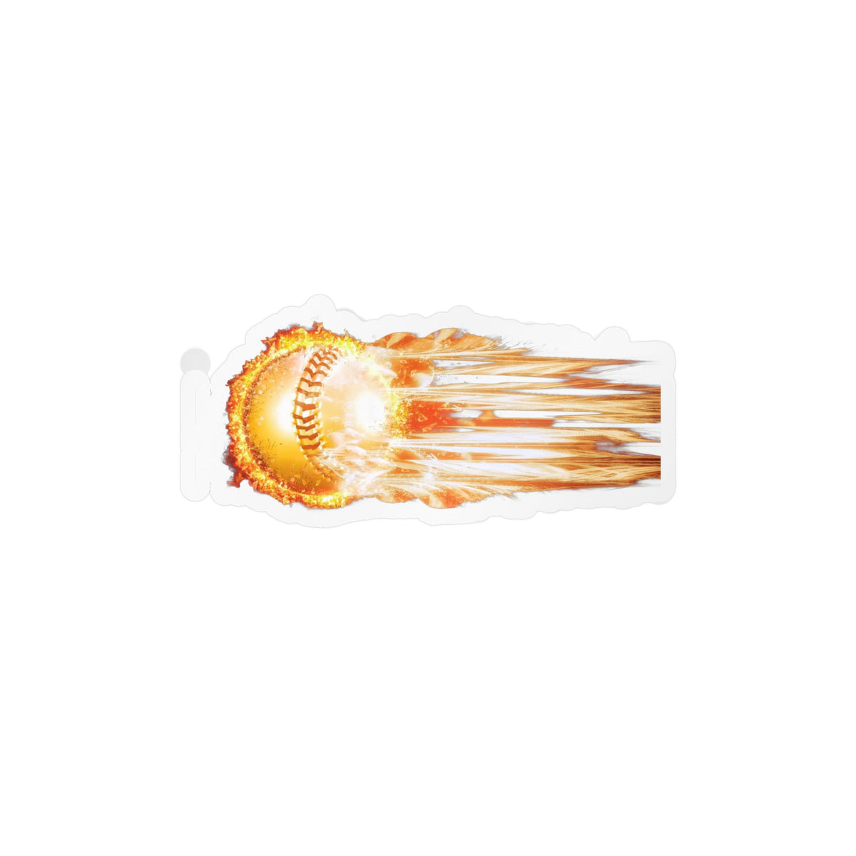 Flaming Baseball Kiss-Cut Vinyl Decal — Fireball Sports Sticker for Laptops, Water Bottles & Cars