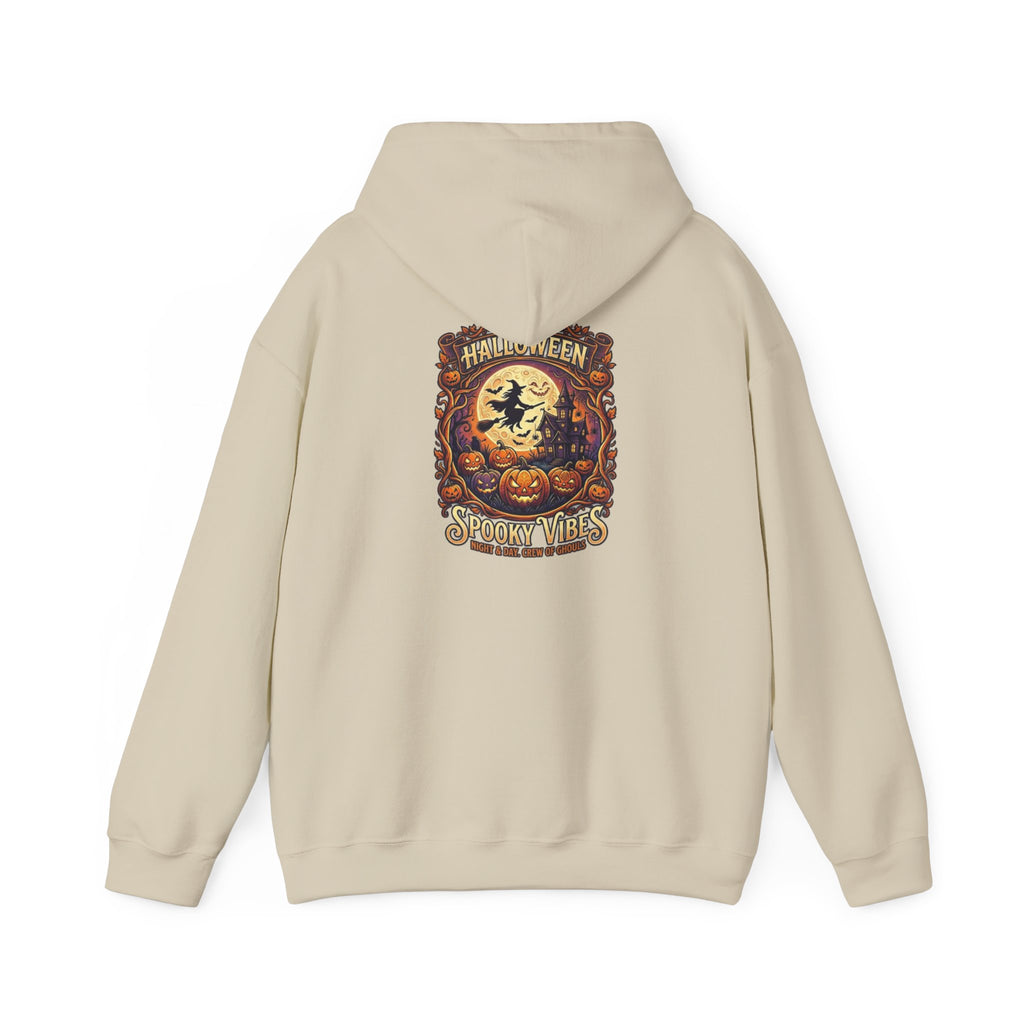 Halloween Pumpkin Hoodie — Happy Halloween Vintage Witch & Spooky Vibes Pullover