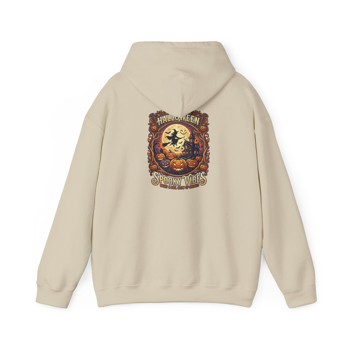 Halloween Pumpkin Hoodie — Happy Halloween Vintage Witch & Spooky Vibes Pullover