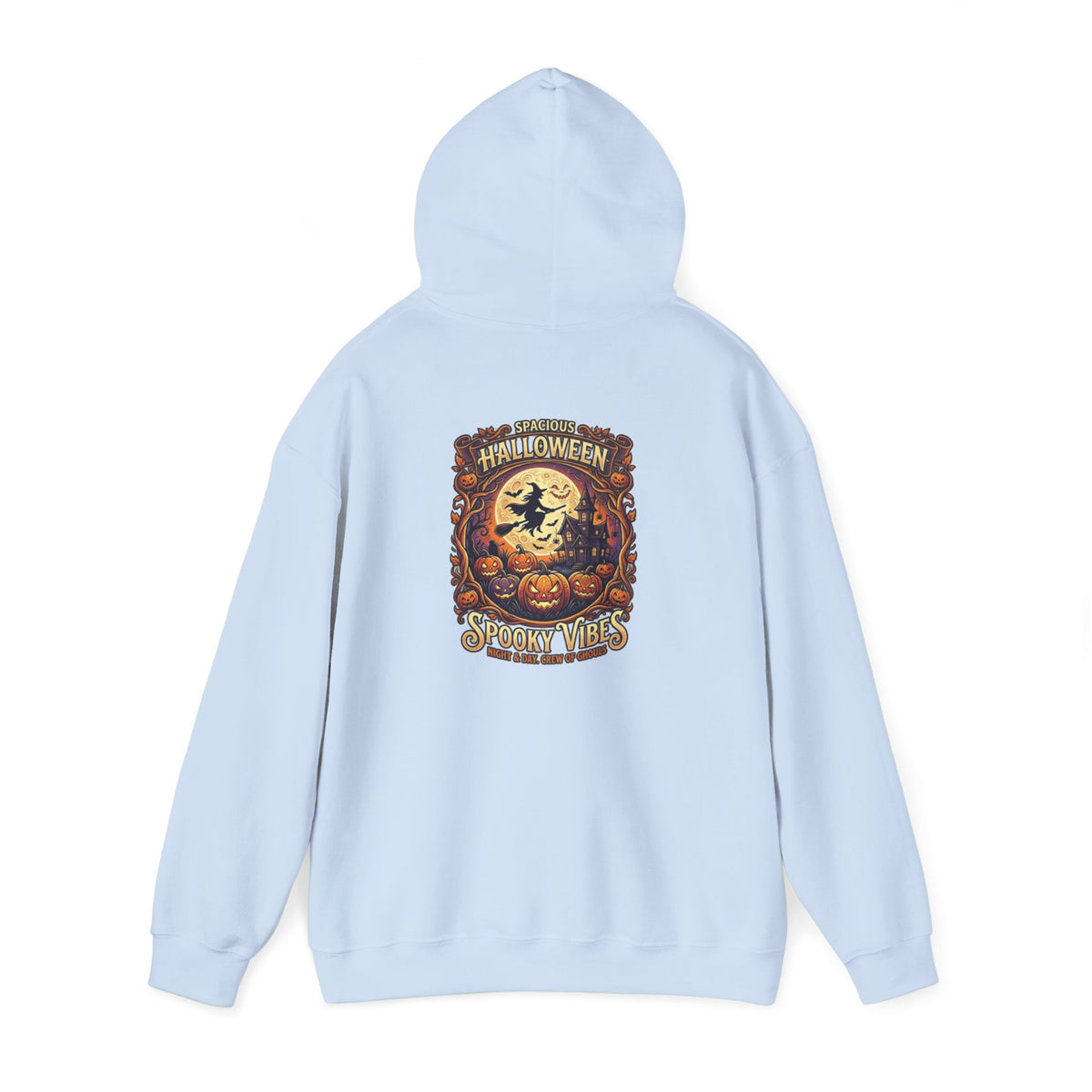 Halloween Pumpkin Hoodie — Happy Halloween Vintage Witch & Spooky Vibes Pullover