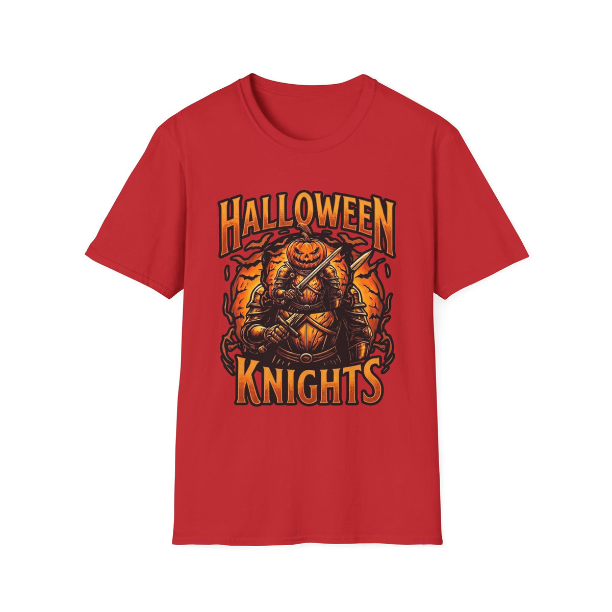 Halloween Knights T-Shirt — Pumpkin Knight Graphic Tee for Halloween