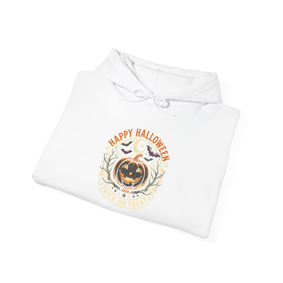 Halloween Pumpkin Hoodie — Happy Halloween Vintage Witch & Spooky Vibes Pullover
