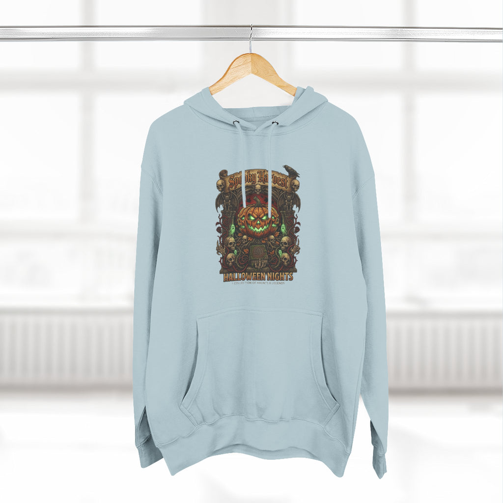 Halloween Pumpkin Demon Hoodie - Spooky Vintage Horror Graphic Fleece