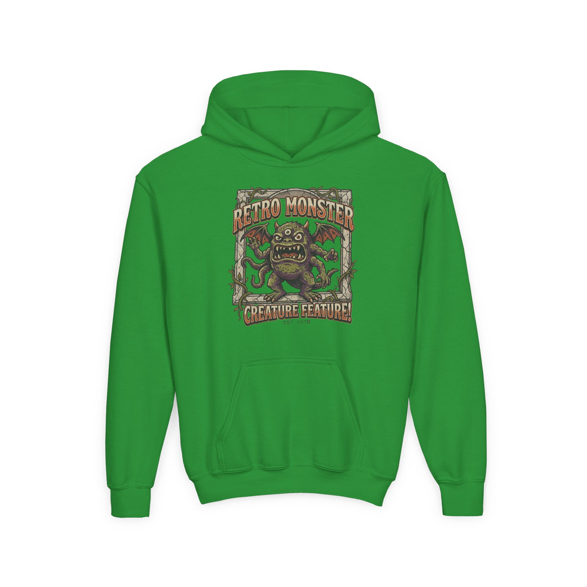 Youth Hoodie — "Retro Monster: Creature Feature" Graphic Pullover