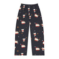 Santa Runs on Coffee Women's Christmas Pajama Pants - Charcoal — Funny Coffee Lover Lounge Pants, Holiday PJ Bottoms for Her
