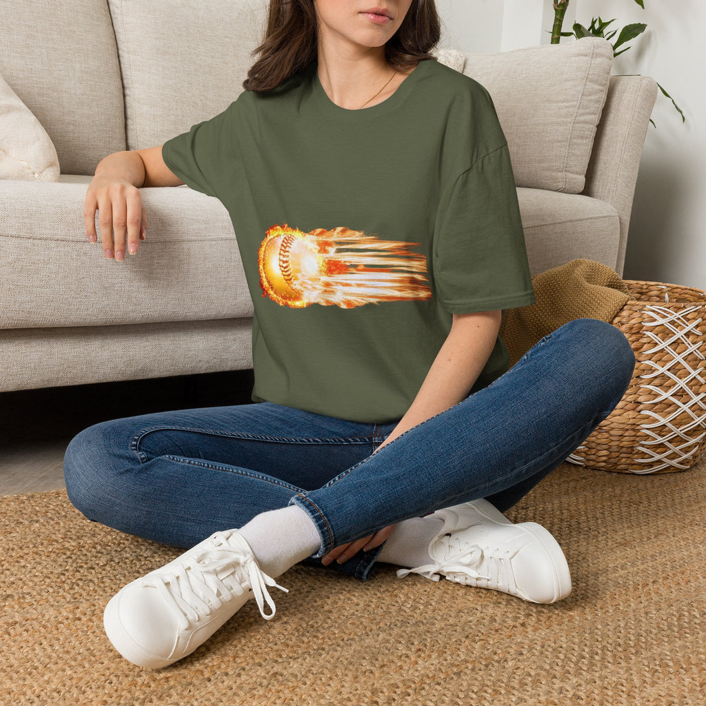 Baseball Fireball T-Shirt — Fast Pitch Meteor Graphic Tee