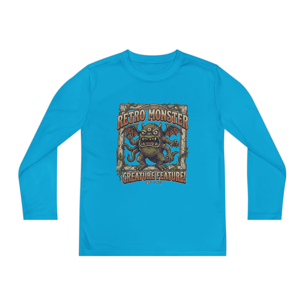 Youth Long Sleeve Tee — Retro Monster "Creature Feature" Graphic