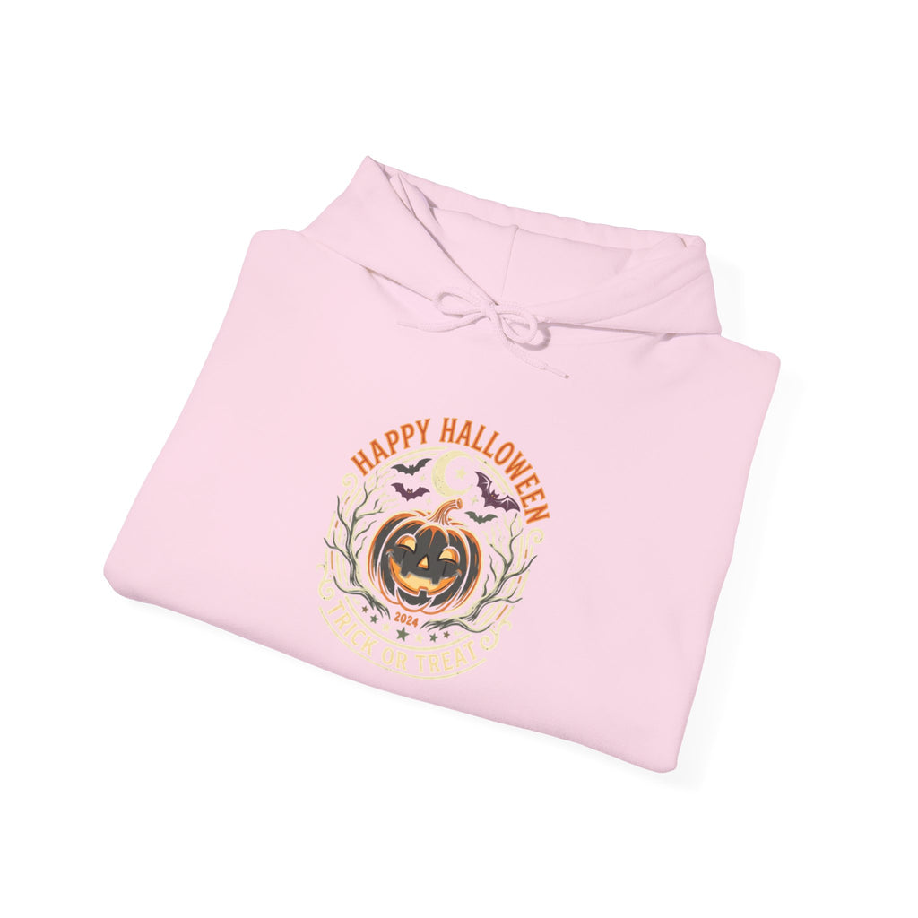 Halloween Pumpkin Hoodie — Happy Halloween Vintage Witch & Spooky Vibes Pullover