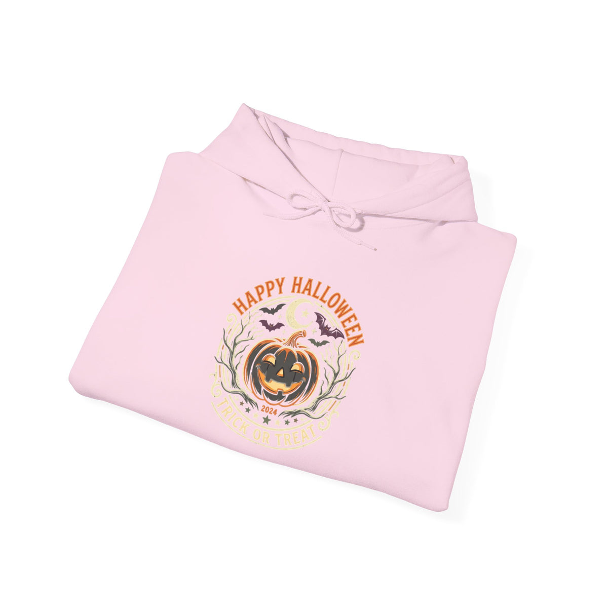 Halloween Pumpkin Hoodie — Happy Halloween Vintage Witch & Spooky Vibes Pullover