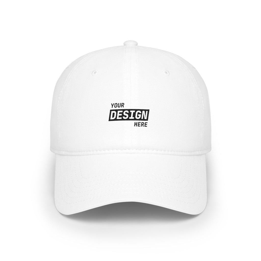 Copy of Minimal Embroidered Low Profile Baseball Cap — Custom 'Your Design Here' Front Logo