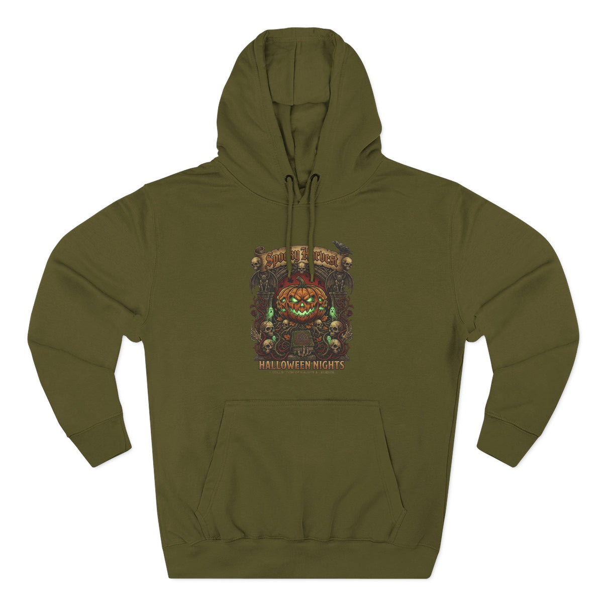 Jack-O'-Lantern Shrine Halloween Hoodie — Spooky Pumpkin Graphic Pullover