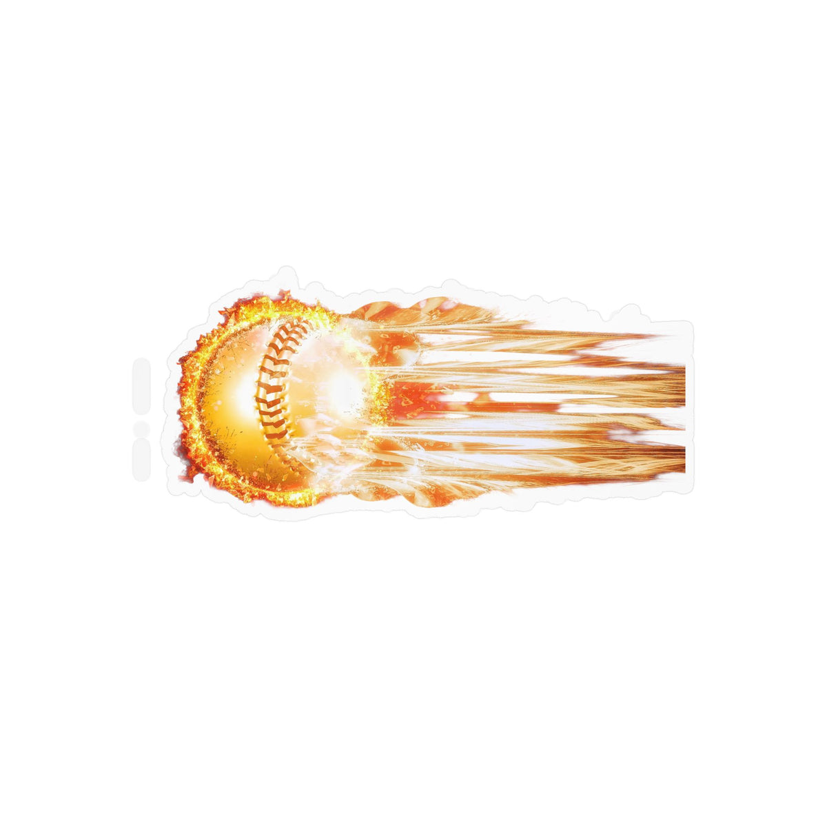 Flaming Baseball Kiss-Cut Vinyl Decal — Fireball Sports Sticker for Laptops, Water Bottles & Cars