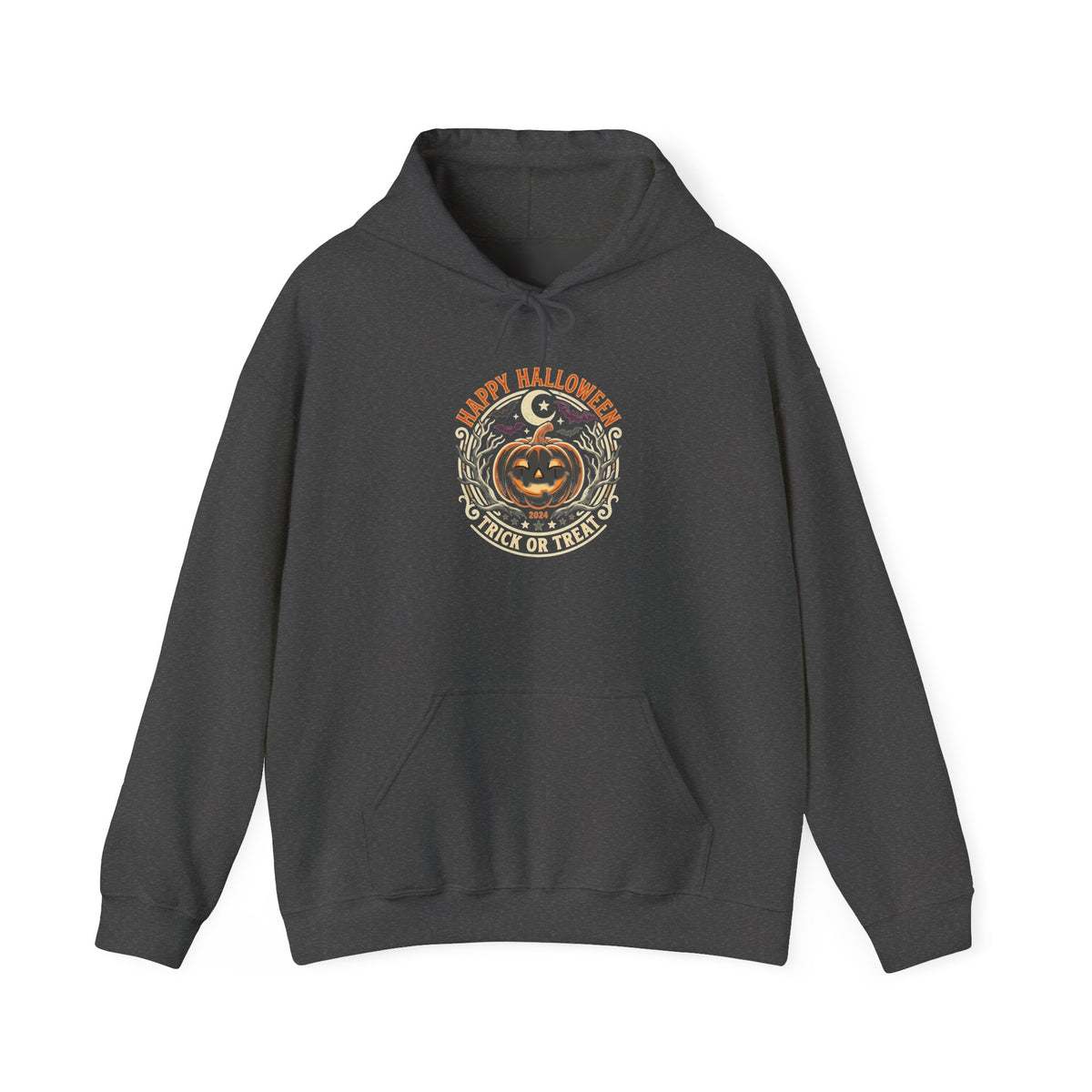 Halloween Pumpkin Hoodie — Happy Halloween Vintage Witch & Spooky Vibes Pullover