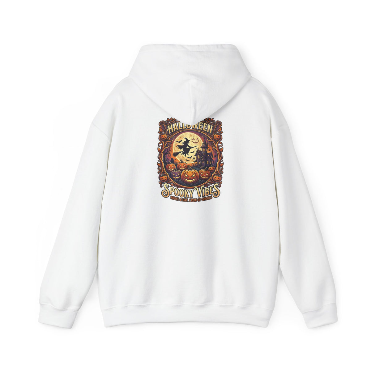 Halloween Pumpkin Hoodie — Happy Halloween Vintage Witch & Spooky Vibes Pullover