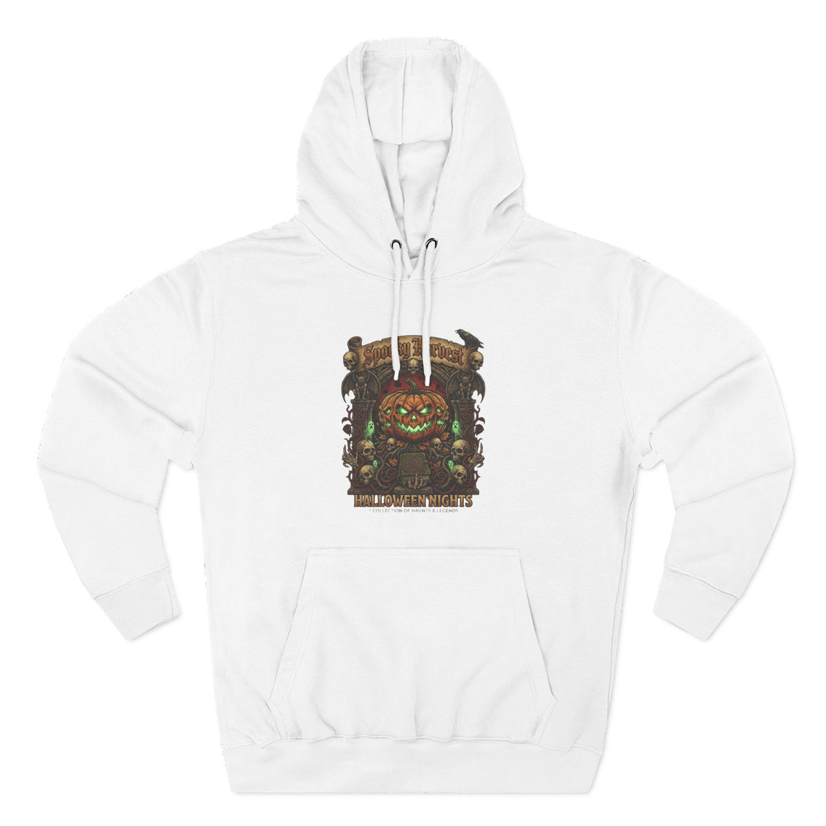 Halloween Pumpkin Demon Hoodie - Spooky Vintage Horror Graphic Fleece
