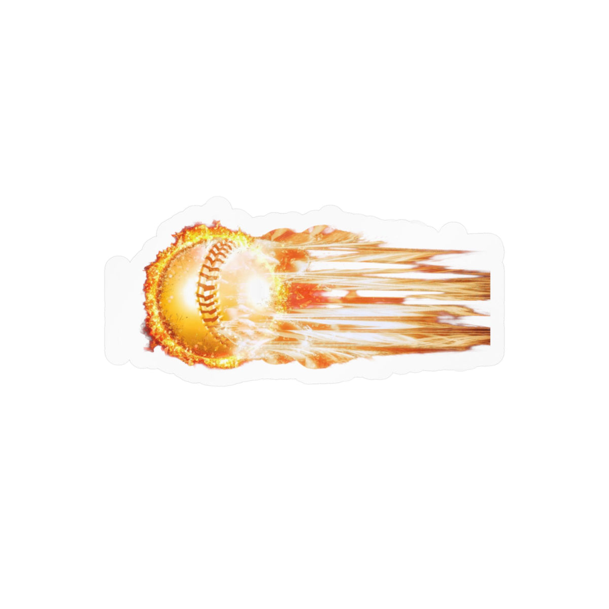Flaming Baseball Kiss-Cut Vinyl Decal — Fireball Sports Sticker for Laptops, Water Bottles & Cars