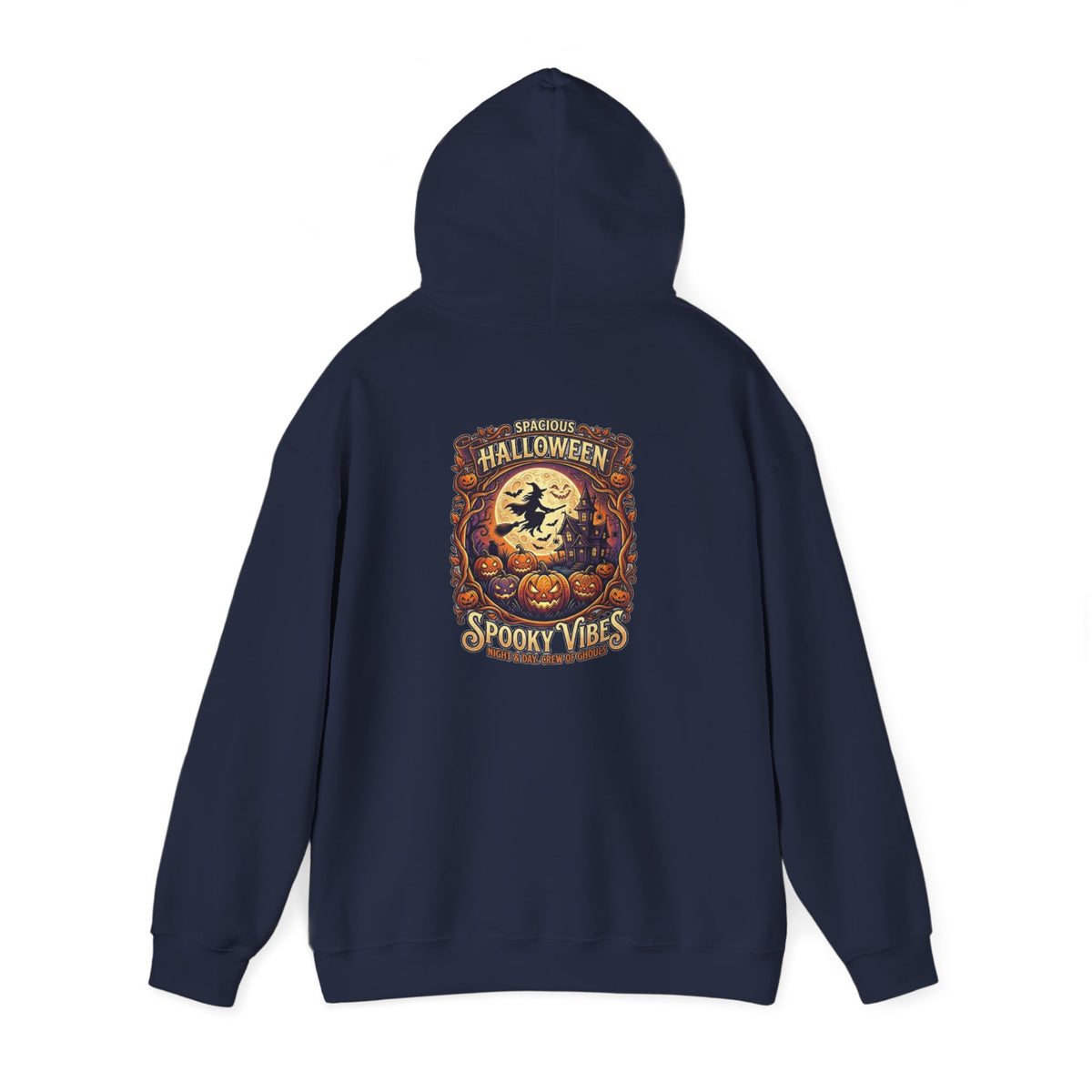 Halloween Pumpkin Hoodie — Happy Halloween Vintage Witch & Spooky Vibes Pullover