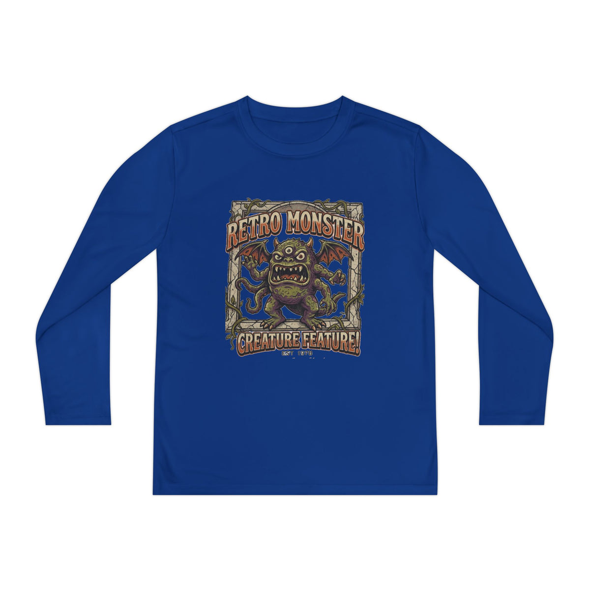 Youth Long Sleeve Tee — Retro Monster "Creature Feature" Graphic