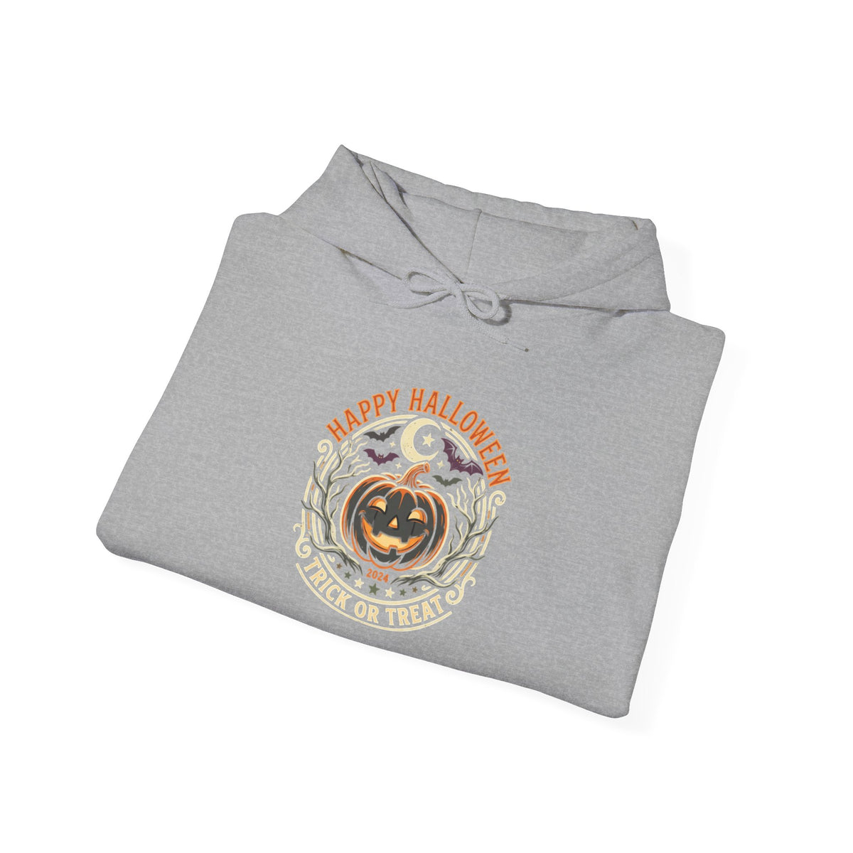Halloween Pumpkin Hoodie — Happy Halloween Vintage Witch & Spooky Vibes Pullover
