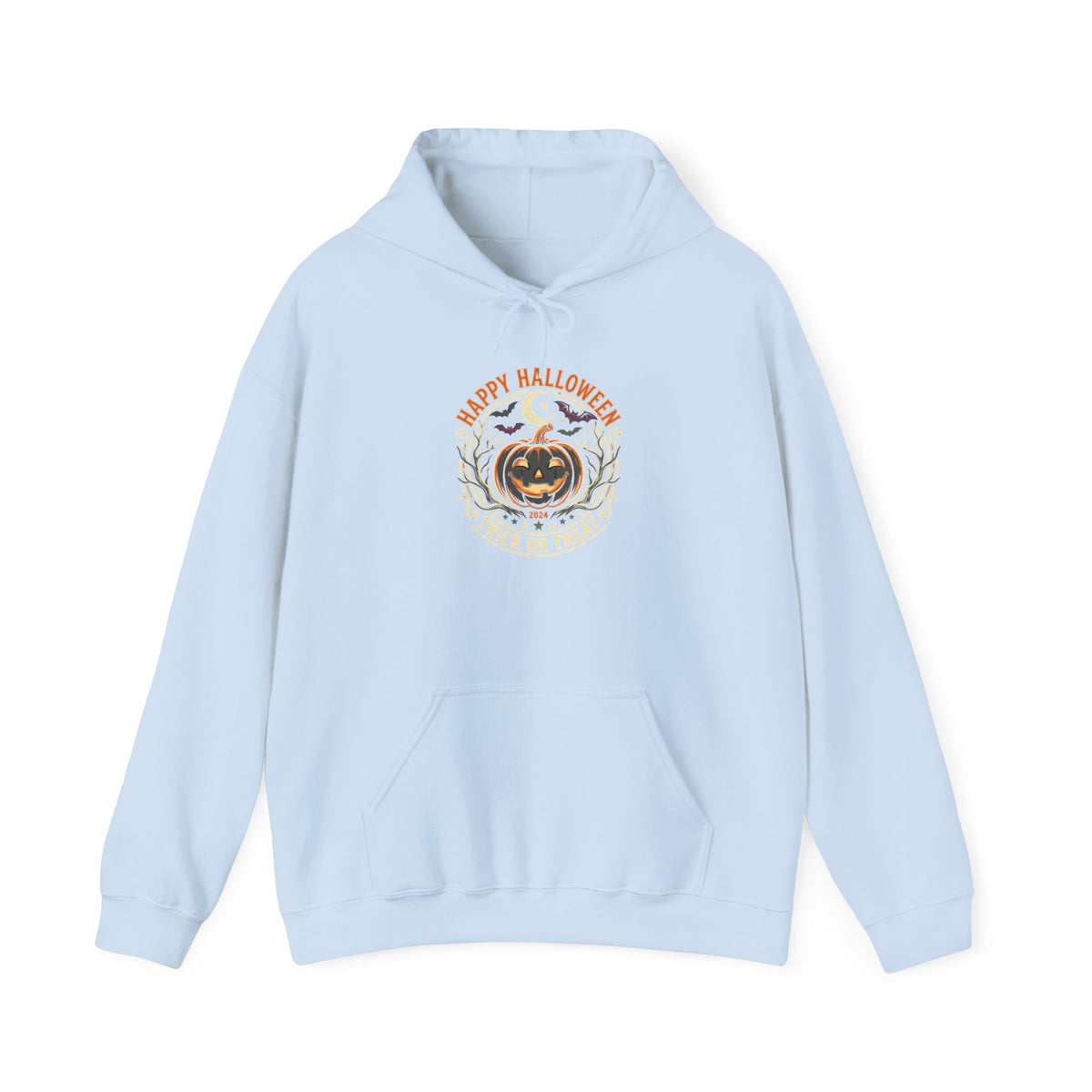 Halloween Pumpkin Hoodie — Happy Halloween Vintage Witch & Spooky Vibes Pullover