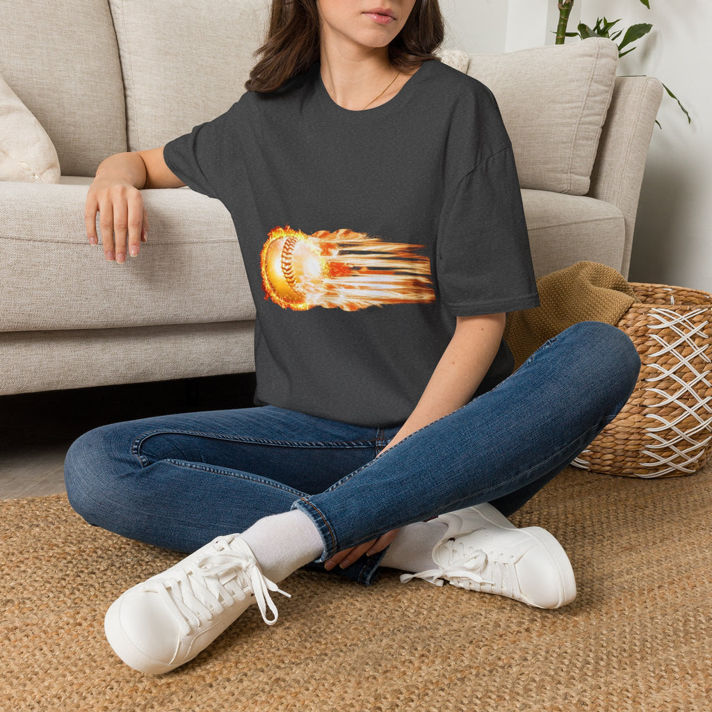 Baseball Fireball T-Shirt — Fast Pitch Meteor Graphic Tee