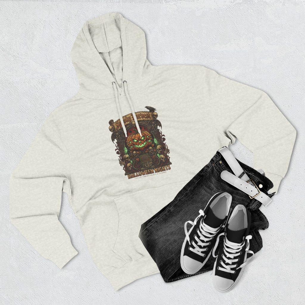 Halloween Pumpkin Demon Hoodie - Spooky Vintage Horror Graphic Fleece