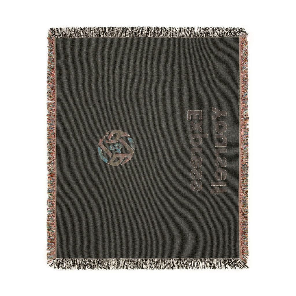 Woven Blanket - Minimal Logo Throw Blanket (Cozy Neutral & Charcoal)
