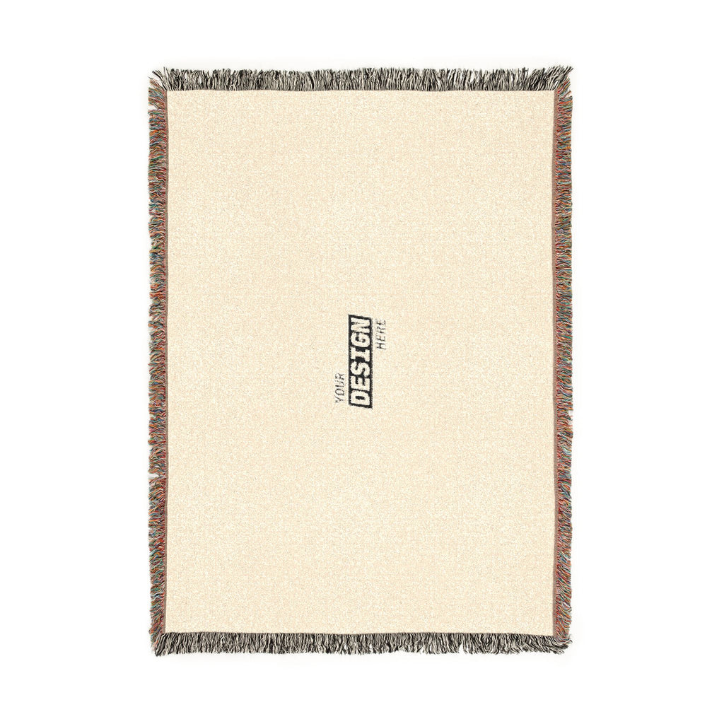 Woven Blanket - Minimal Logo Throw Blanket (Cozy Neutral & Charcoal)