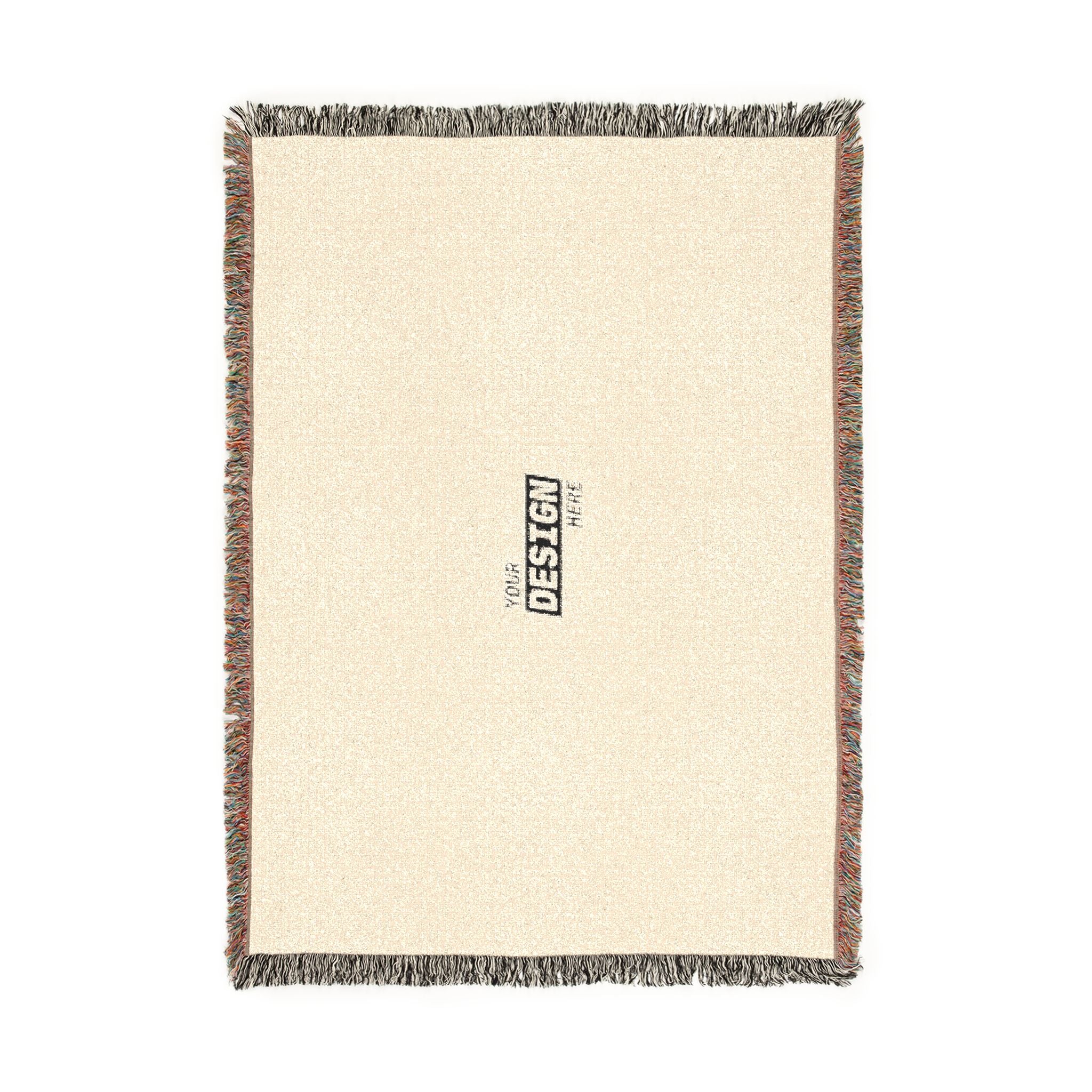 Woven Blanket - Minimal Logo Throw Blanket (Cozy Neutral & Charcoal)