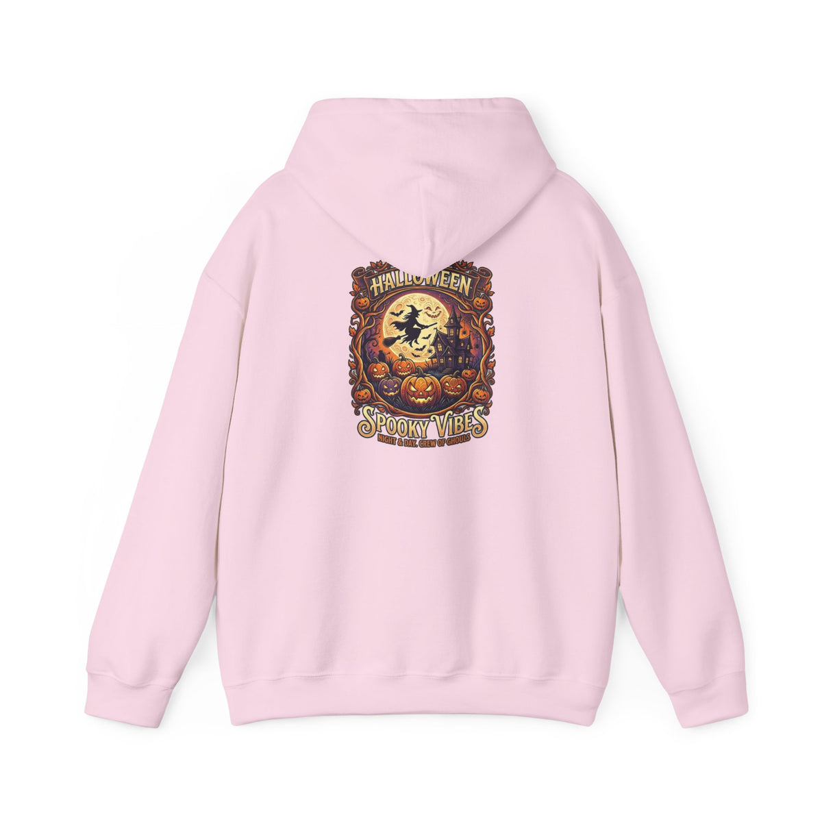 Halloween Pumpkin Hoodie — Happy Halloween Vintage Witch & Spooky Vibes Pullover