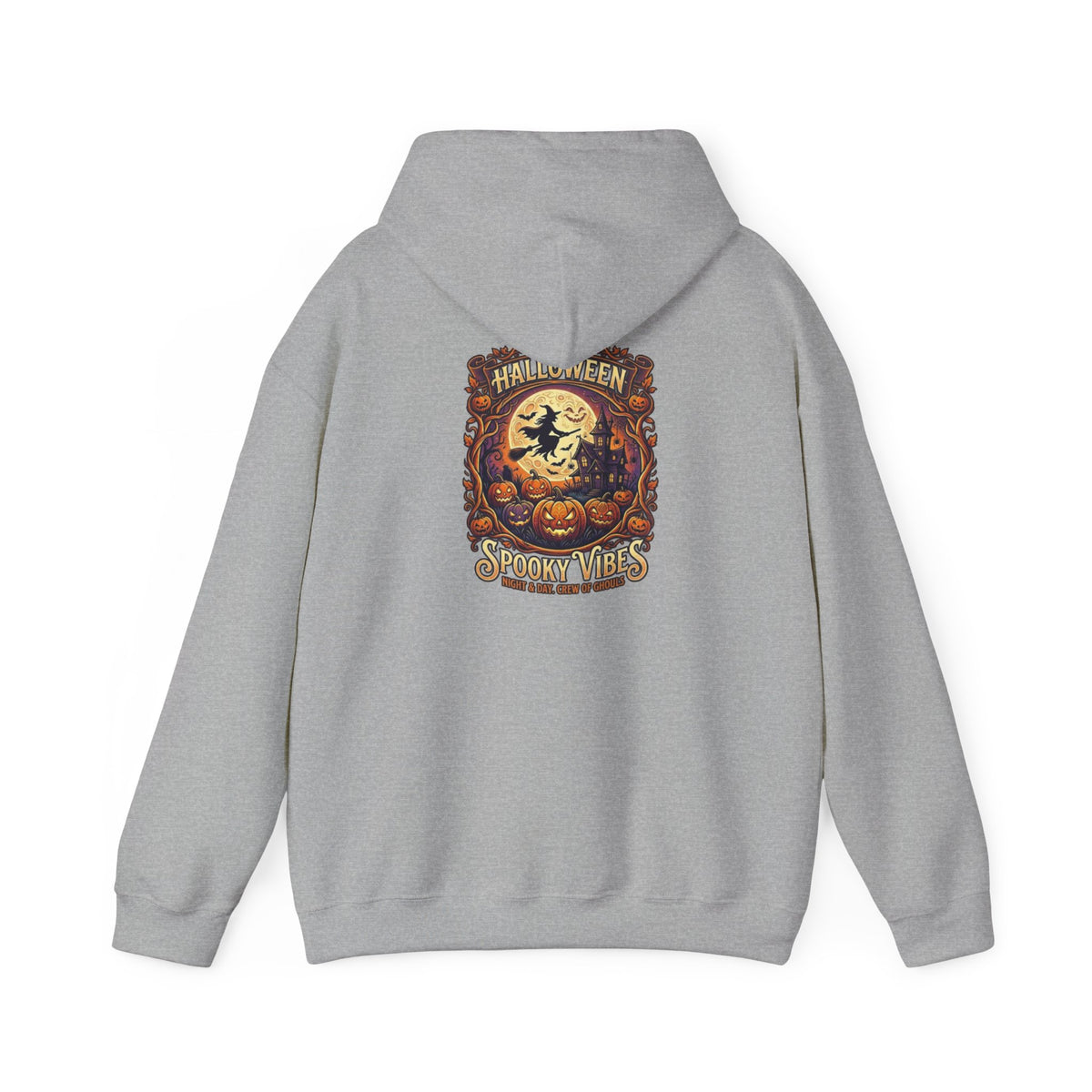 Halloween Pumpkin Hoodie — Happy Halloween Vintage Witch & Spooky Vibes Pullover