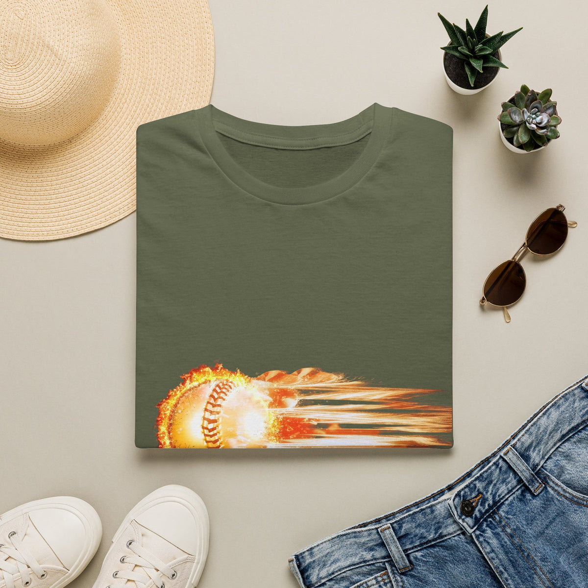 Baseball Fireball T-Shirt — Fast Pitch Meteor Graphic Tee