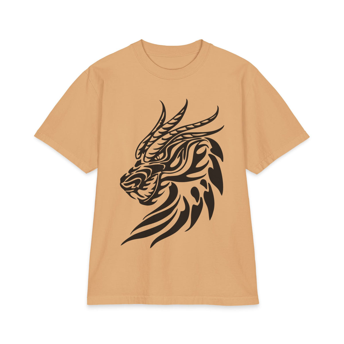 Tribal Dragon Head T-Shirt — Bold Black Mythic Design