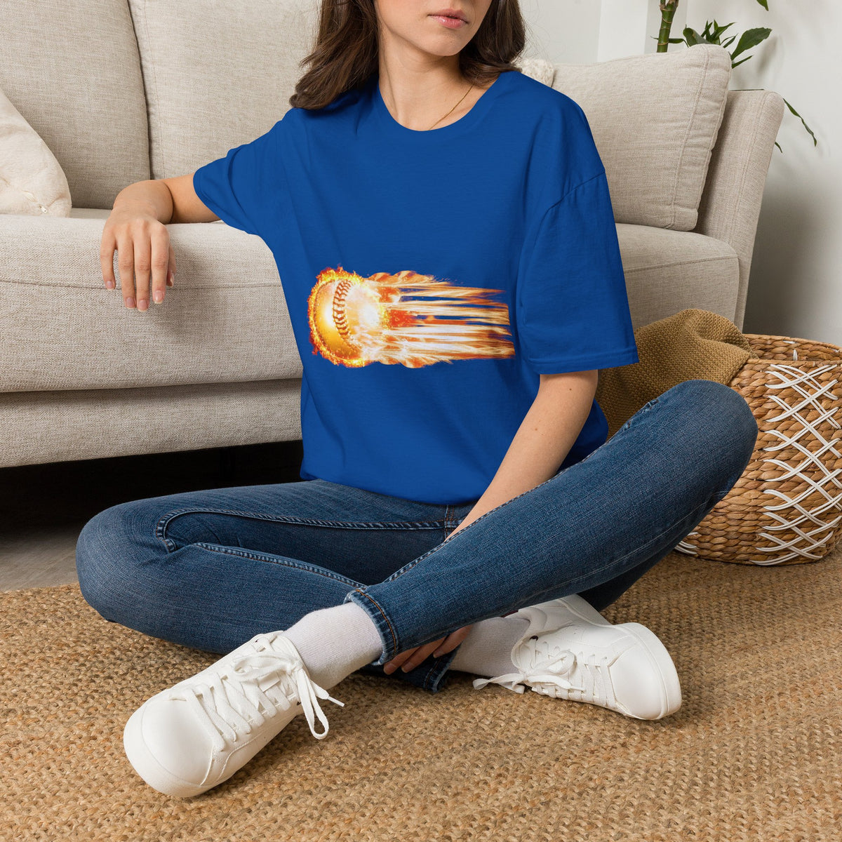 Baseball Fireball T-Shirt — Fast Pitch Meteor Graphic Tee