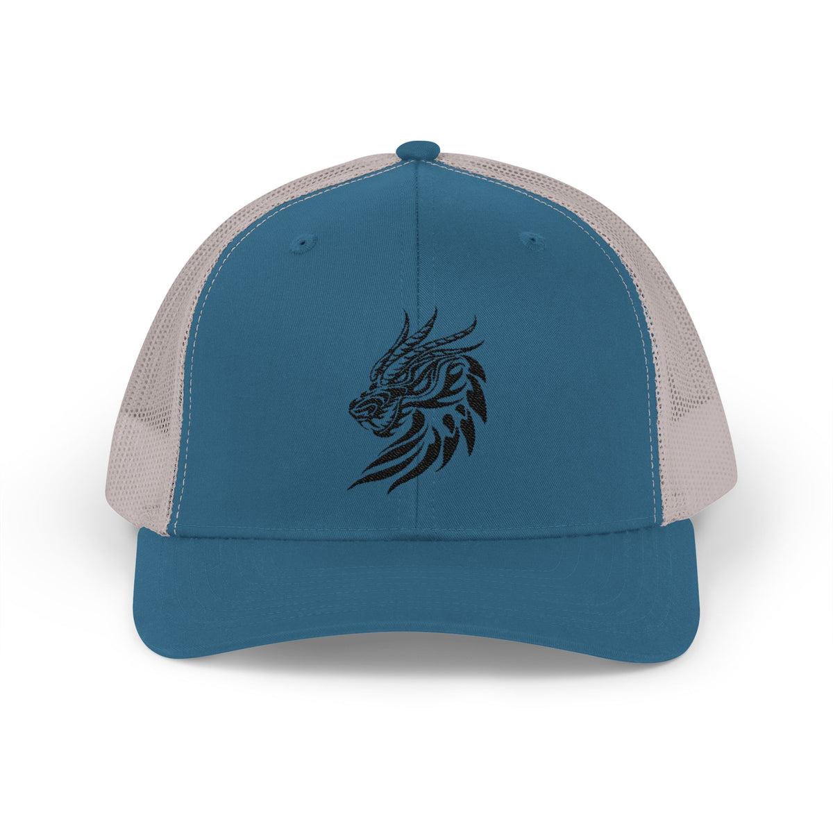 Trucker Cap — Black Tribal Dragon Snapback